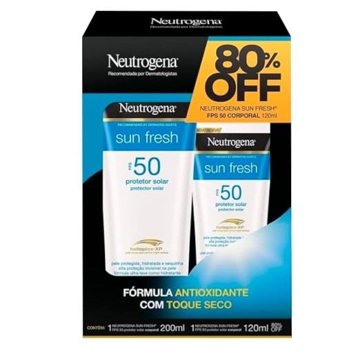 Kit Protetor Solar Neutrogena Sun Fresh FPS 50 200ml + Sun Fresh FPS 50 120ml