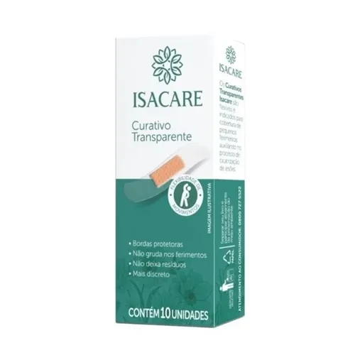 Curativo Transparente Isacare 10x10cm 10 Unidades