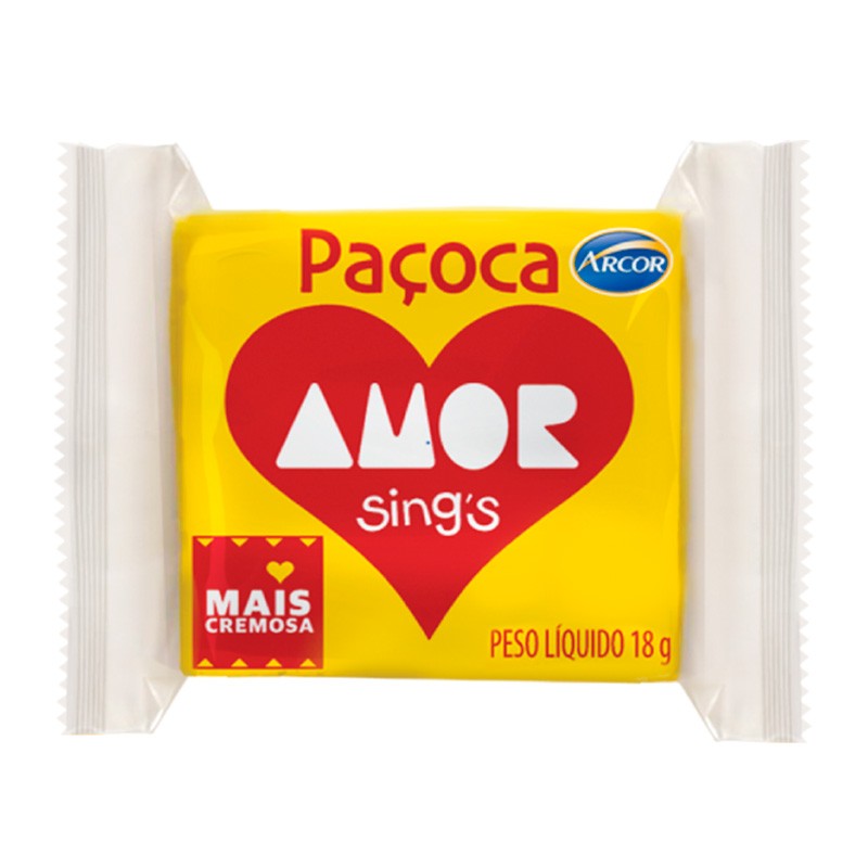 Paçoca Quadrada Amor 18g