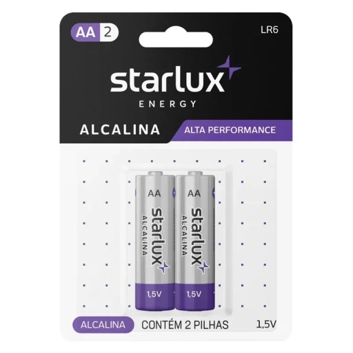 Pilha Alcalina AA Starlux Energy