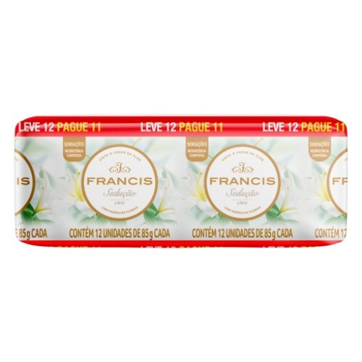 Sabonete Francis Clássico Branco 85g Leve 12 Pague 11