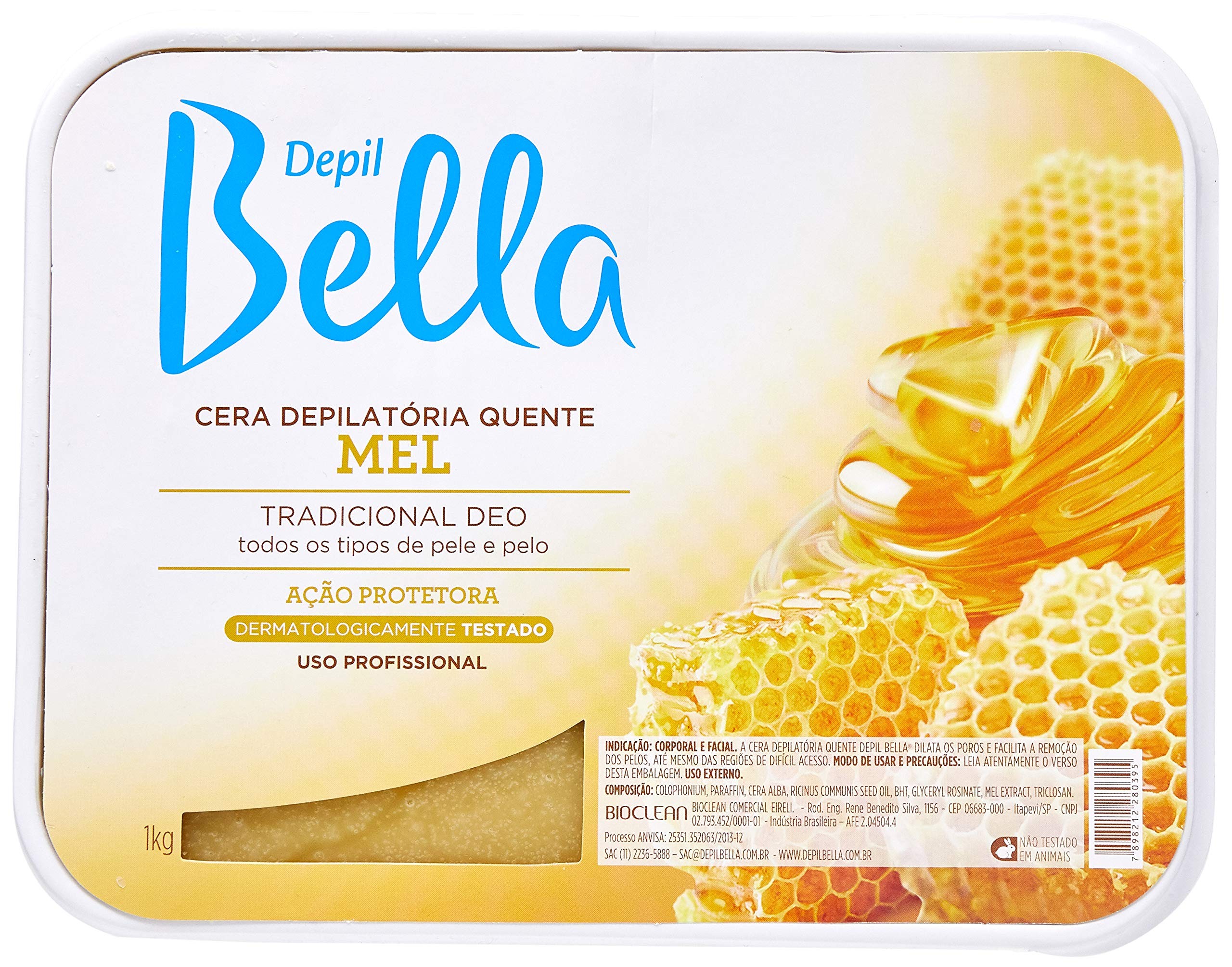 Cera Depilatória Depil Bella Quente Tradicional Mel 1kg