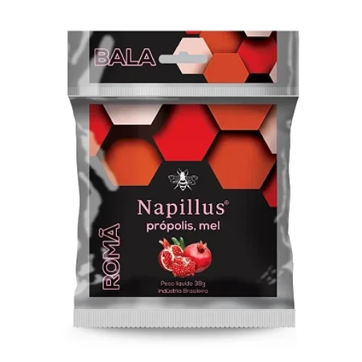 Bala Napillus Romã, Mel e Própolis 38g