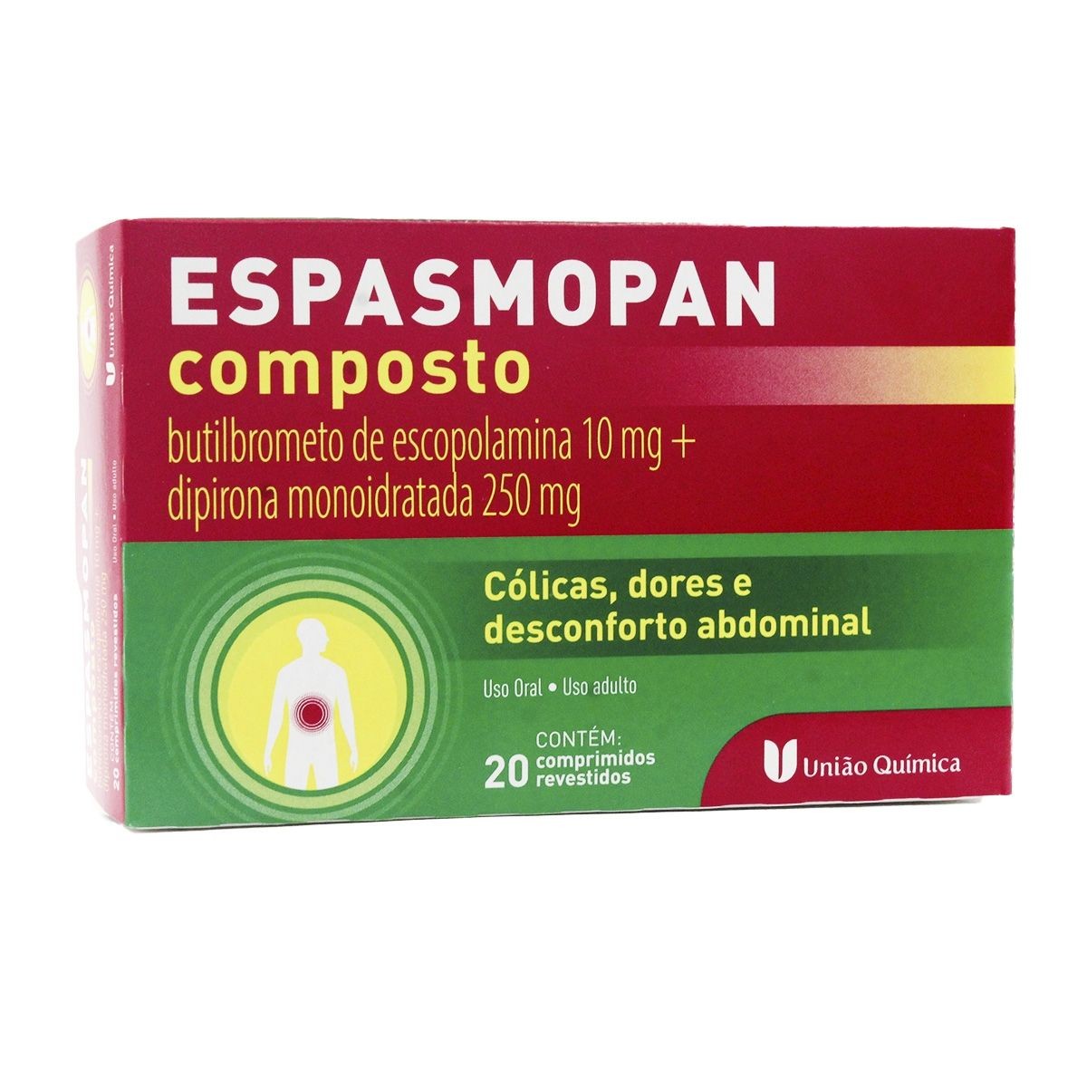 Espasmopan Composto 10mg + 250mg, 20 comprimidos revestidos