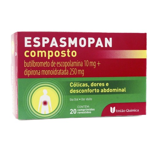 Espasmopan Composto 10mg + 250mg, 20 comprimidos revestidos