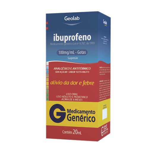 Ibuprofeno 100mg/ml Gotas 20ml Genérico Geolab