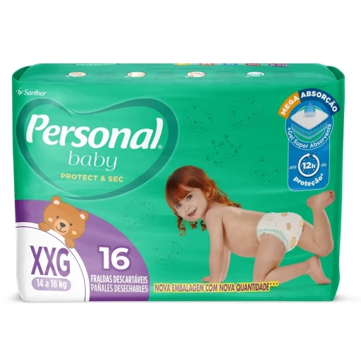 Fralda Descartável Personal Protect Sec XXG Pacote 16 Unidades