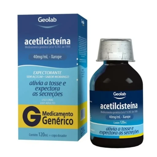 Acetilcisteína Xarope Adulto 40mg/mL 120ml Genérico Geolab