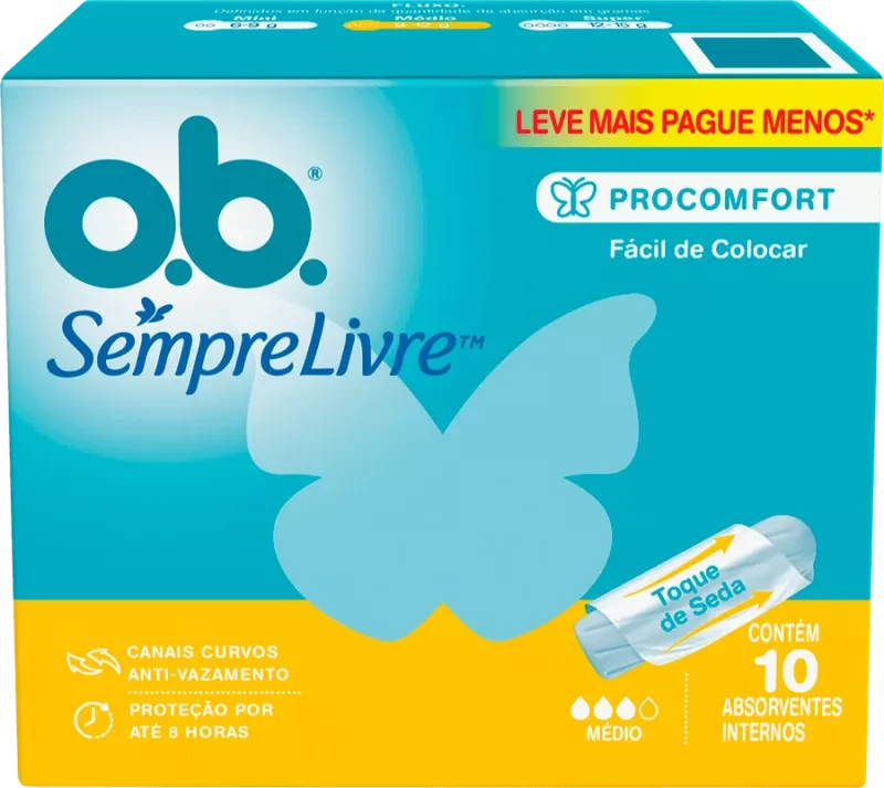 Absorvente Interno OB Médio Leve 10 Pague 8