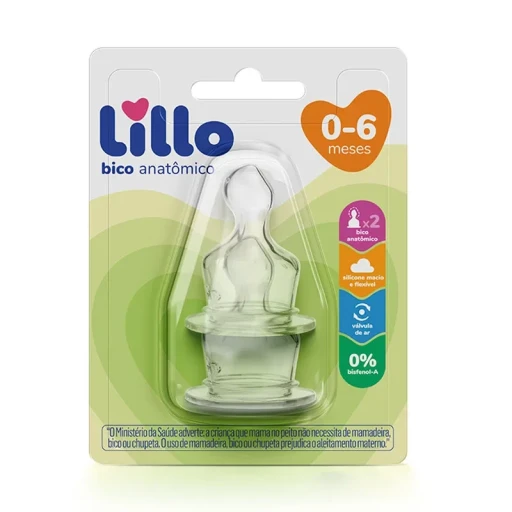 Bico de Mamadeira Ortodôntico Silicone Lillo Tamanho 1 - 2 Unidades