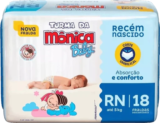 Fralda Turma da Mônica Baby Recém Nascido 18 Unidades