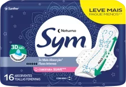 Absorvente Sym Noite e Dia Suave com Abas Leve 16 Pague 14 Unidades