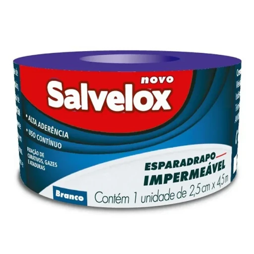 Esparadrapo Impermeável Salvelox Branco 2,5 cm x 4,5 m