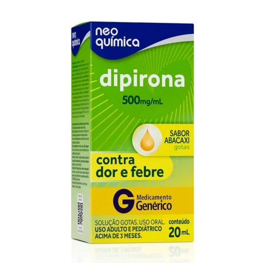 Dipirona Monoidratada 500mg/mL Sabor Abacaxi Solução Oral Gotas 20mL Neo Química