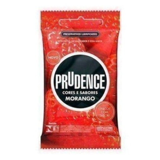 Preservativo Prudence Sabor Morango 3 Unidades 52mm