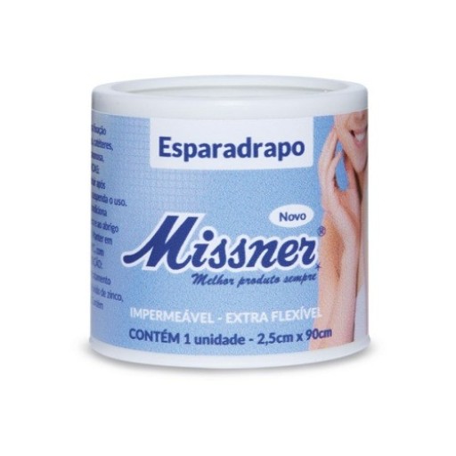Esparadrapo Impermeável Branco Missner 2,5cm x 90cm