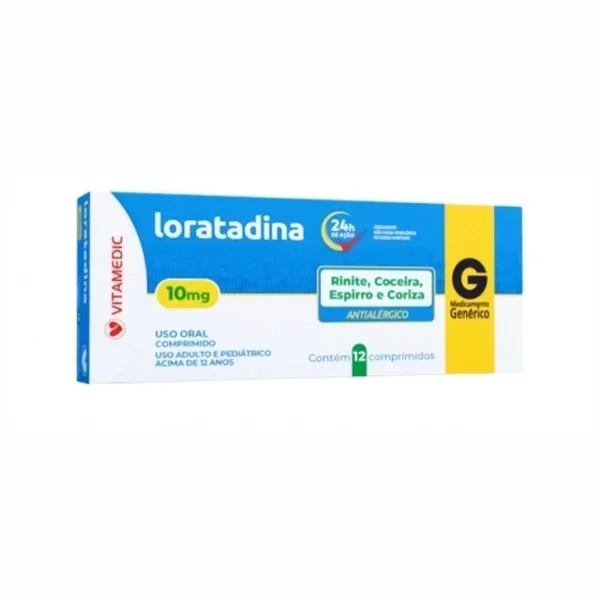 Loratadina 10mg 12 Comprimidos Vitamedic Genérico