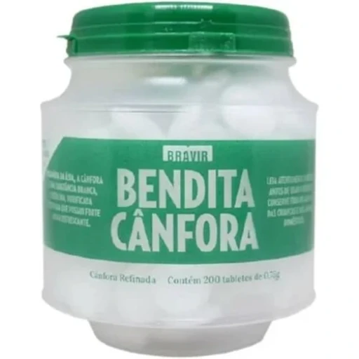 Cânfora Refinada Bravir Pote 200 Tabletes 0.75g