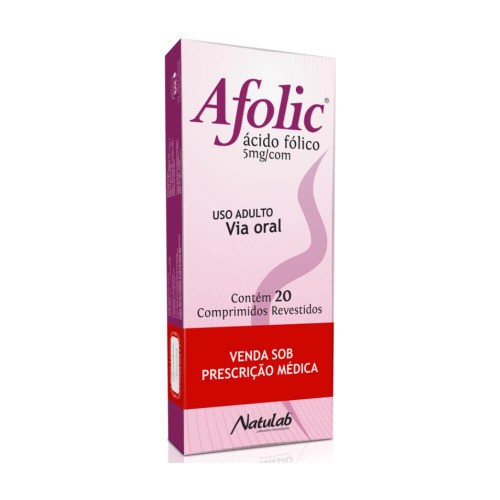 Afolic Ácido Fólico 5mg 20 Comprimidos Revestidos