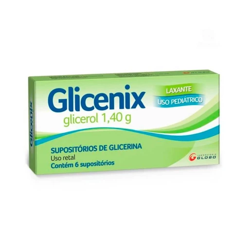 Glicenix Supositório Pediátrico 1,40g com 6 Unidades