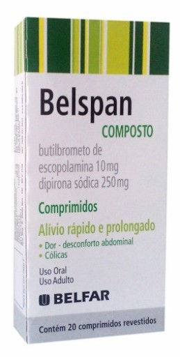 Belspan Composto 250mg + 10mg Com 20 Comprimidos Revestidos