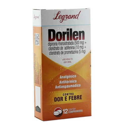 Dorilen 500mg + 10mg + 5mg Comprimidos Legrand Caixa com 12 Unidades