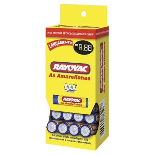 Pilha Rayovac Amarelinha AAA Palito Tubo 40 Unidades