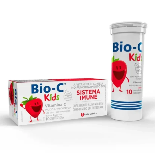 Vitamina C Bio C Kids 100mg 10 Comprimidos Efervescentes Sabor Morango