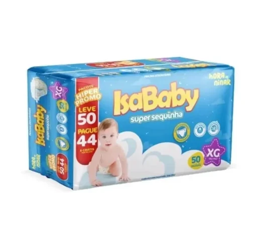 Fralda Descartável Isababy Super Sequinha XG Pacote 50 Unidades