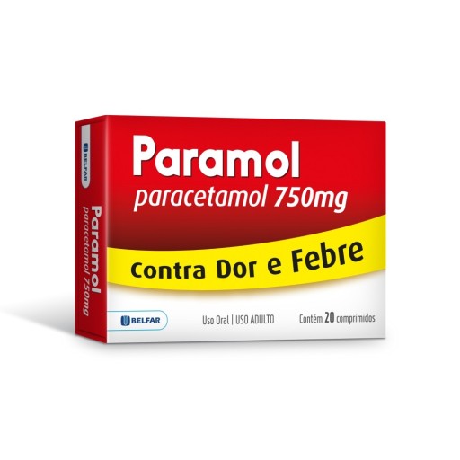 Paramol 750mg 20 Comprimidos Paracetamol