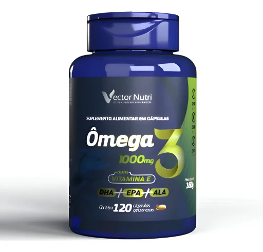 Vector Ômega 3 1000mg com ALA e Vitamina E 120 Cápsulas