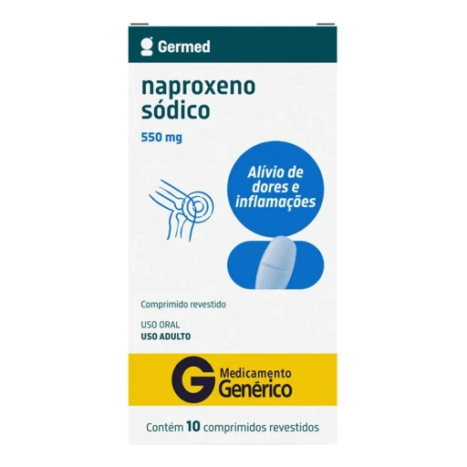 Naproxeno 550mg Genérico Germed 10 Comprimidos Revestidos
