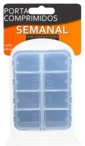 Porta Comprimidos Semanal Transparente 8 Repartições 3B