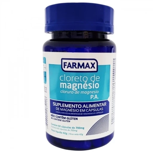 Cloreto de Magnésio P.A. 700mg 60 Cápsulas Farmax
