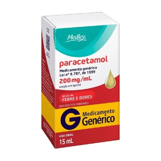 Paracetamol Gotas 200 mg 15 ml Medley Genérico