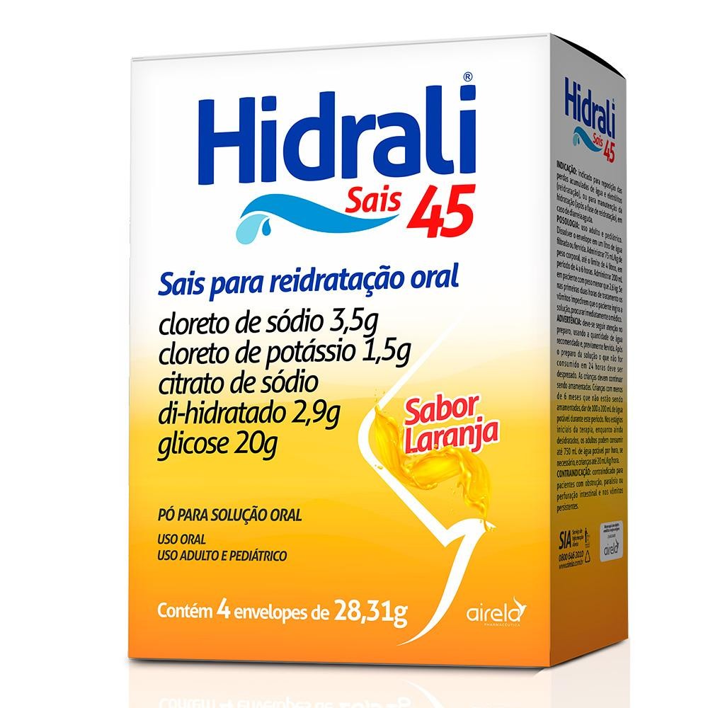 Hidrali Sais 45 Pó Solução Oral Laranja Envelope 28,29g