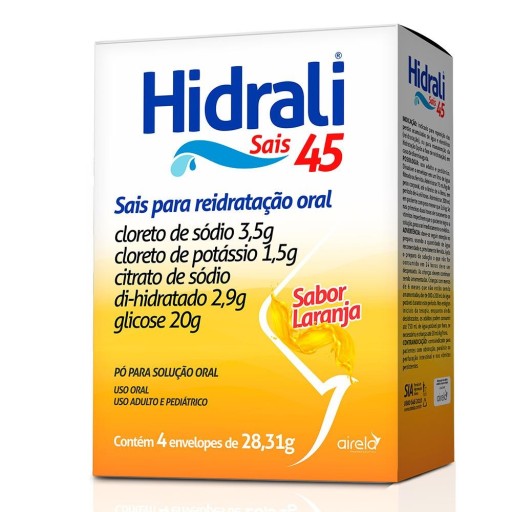 Hidrali Sais 45 Pó Solução Oral Laranja Envelope 28,29g