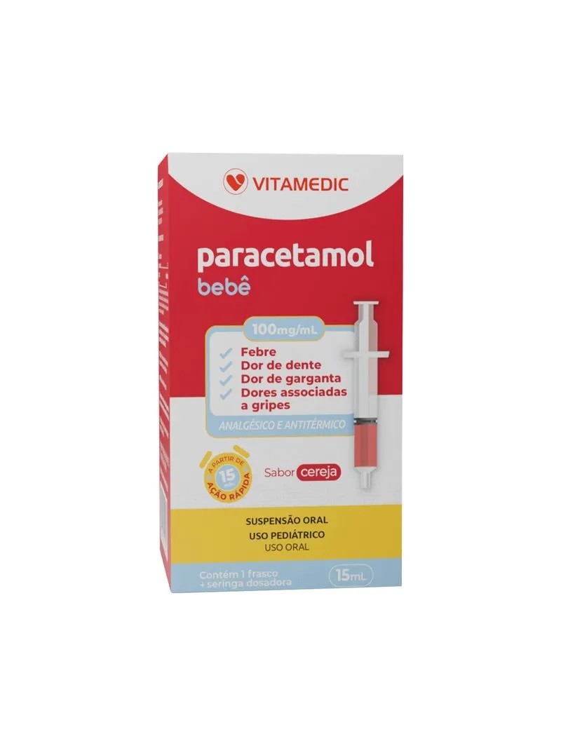 Paracetamol 100mg/mL Suspensão Oral 15mL Vitamedic Genérico