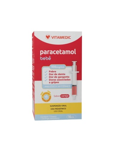 Paracetamol 100mg/mL Suspensão Oral 15mL Vitamedic Genérico