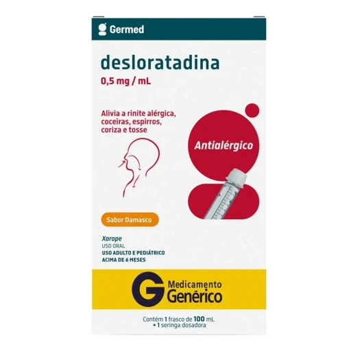 Desloratadina 0,5mg/ml Genérico Germed Pharma Xarope 100ml + 1 Seringa