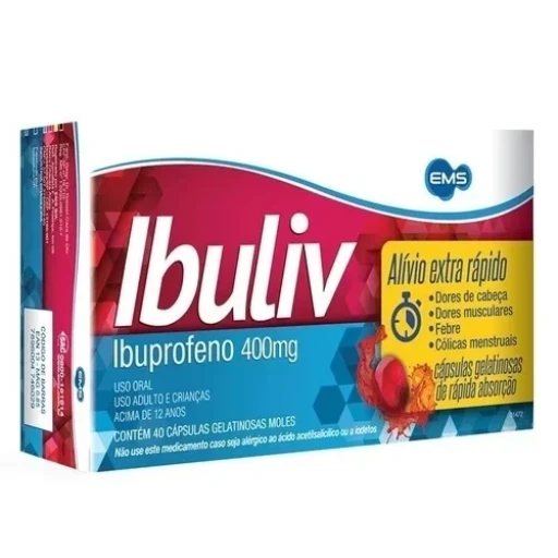 Ibuliv 400mg 40 Cápsulas Gelatinosas Moles