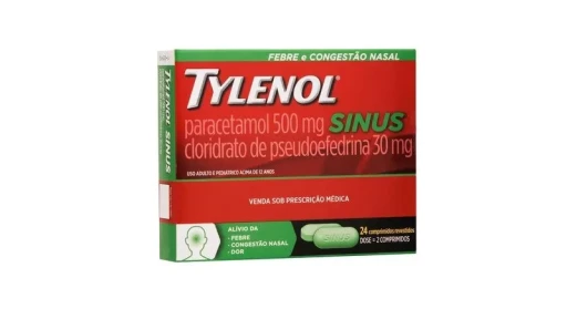 Tylenol Sinus 500mg + 30mg 24 Comprimidos
