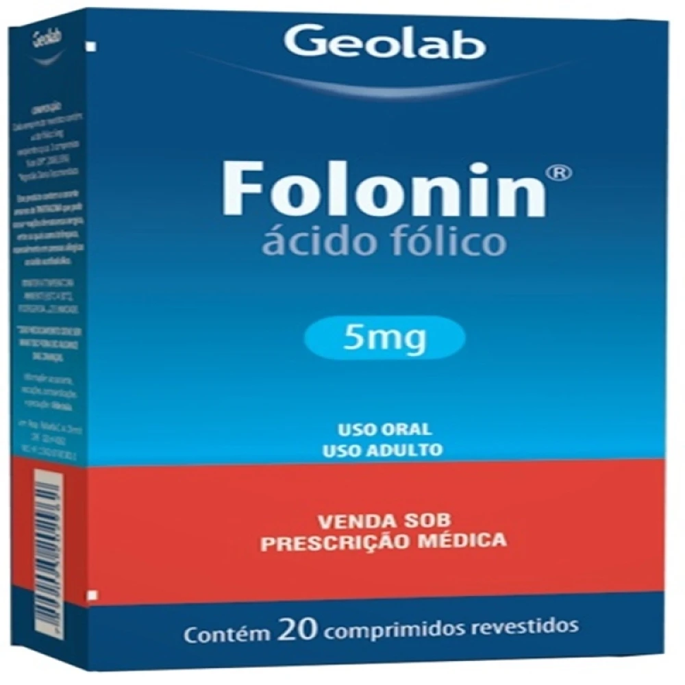 Folonin 5mg Geolab 20 Comprimidos Revestidos