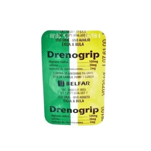 Drenogrip 500mg + 30mg + 2mg Comprimidos Revestidos Belfar 120 Unidades