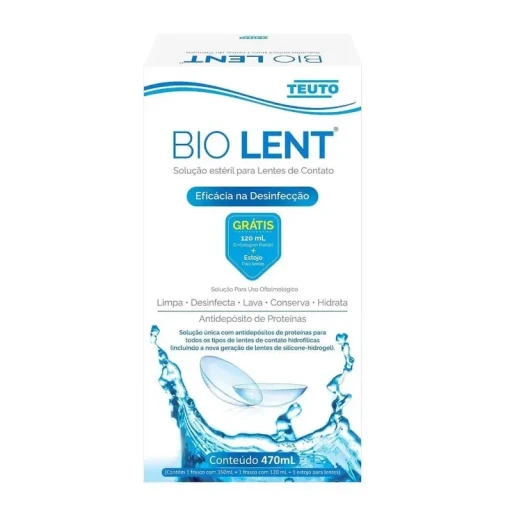 Solução para Lentes de Contato Teuto Bio Lent Kit 350ml + 120ml com Estojo
