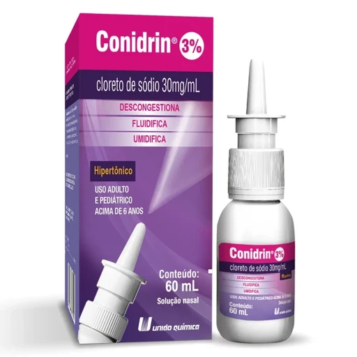 Conidrin 3% Spray Nasal Hipertônico 60ml União Química