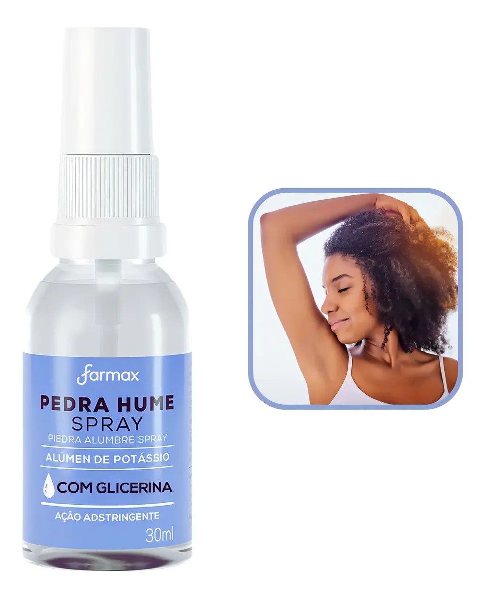 Pedra Hume Spray com Glicerina 30ml Farmax