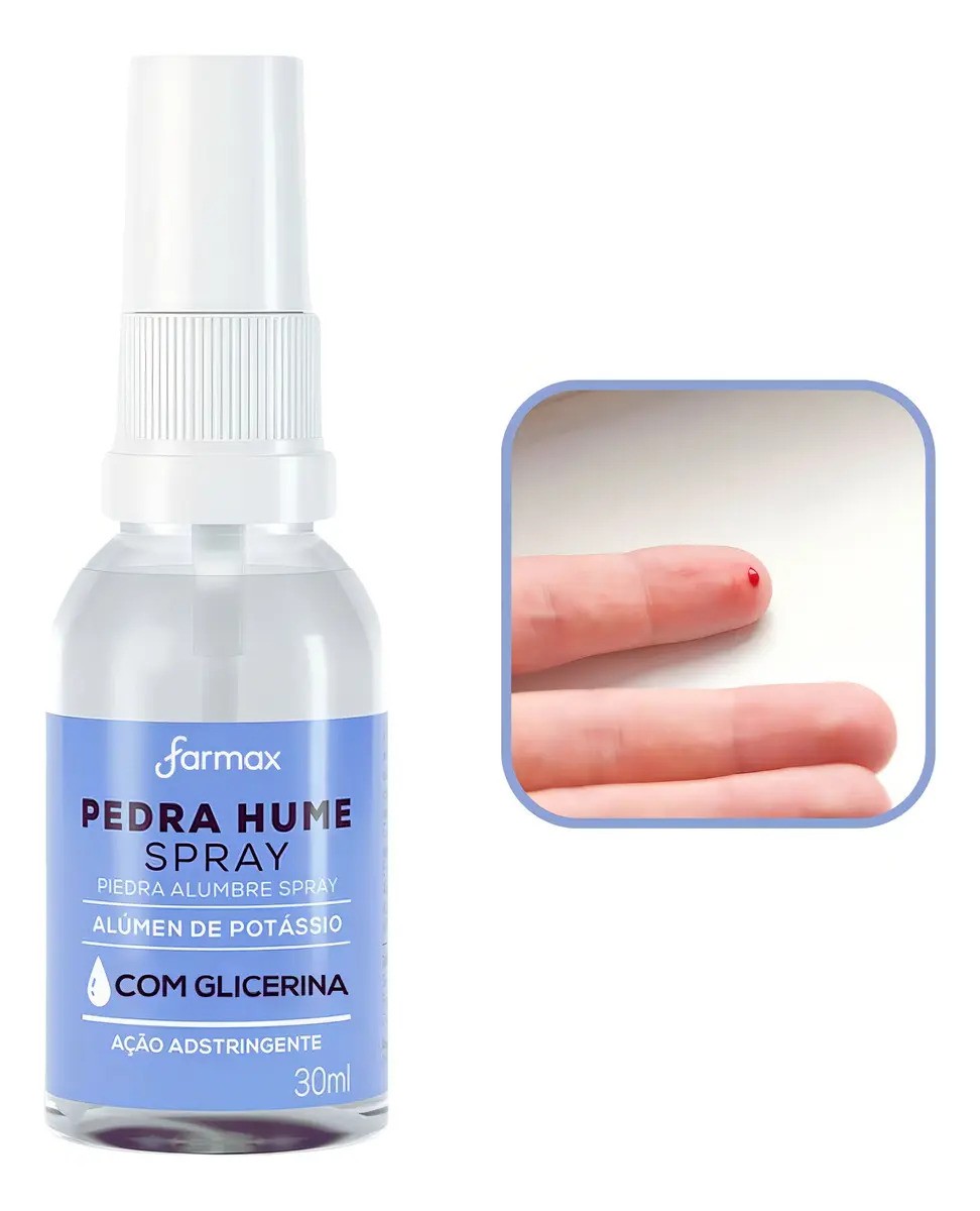 Pedra Hume Spray com Glicerina 30ml Farmax