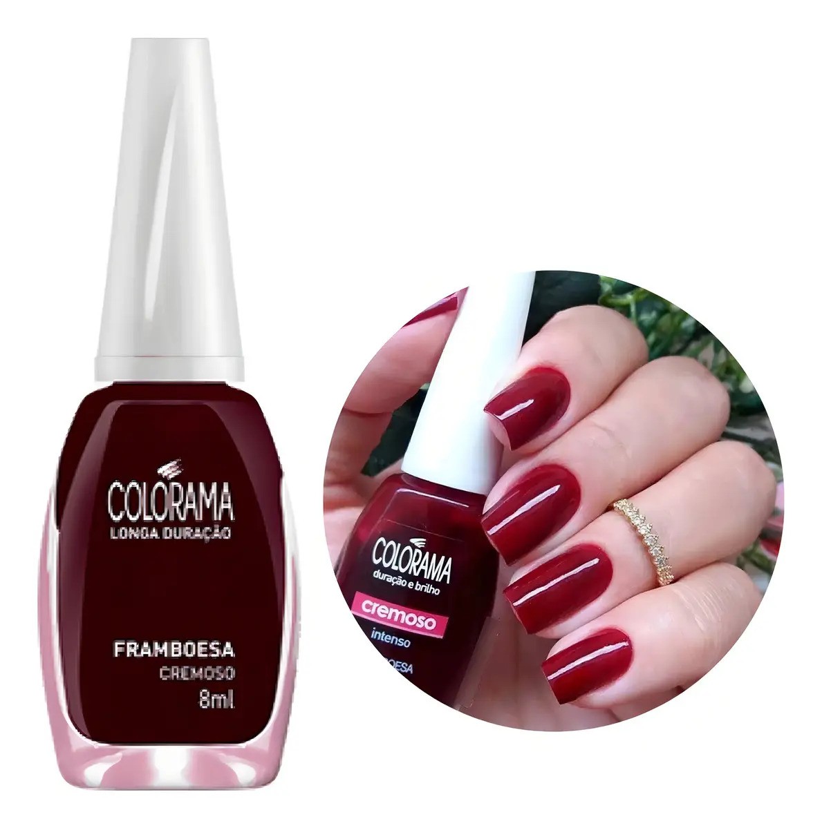 Esmalte Colorama Framboesa Cremoso - Vinho avermelhado - 8 mL