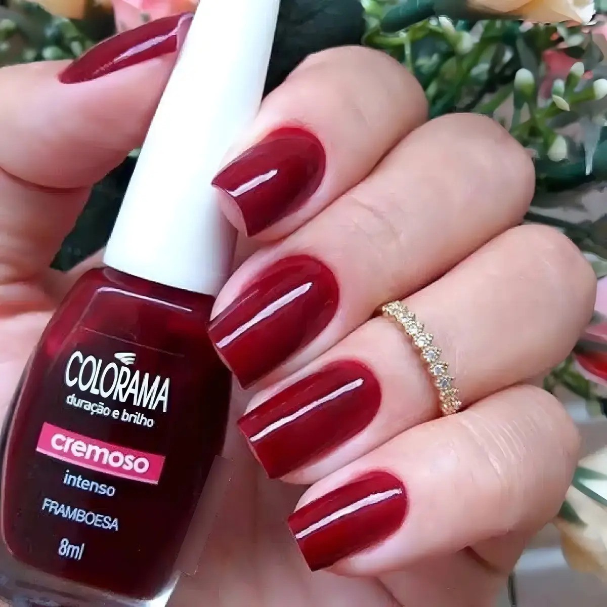 Esmalte Colorama Framboesa Cremoso - Vinho avermelhado - 8 mL